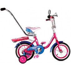 Велосипед двухколесный 14" Princess розовый с ручкой KG1402