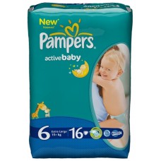 PAMPERS Подгузники Active Baby-Dry Extra Large 6 (+15кг) 16шт 37439