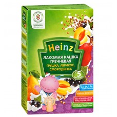 Кашка Хайнц 200г молочная лакомая гречневая грушка/абрикос/смород с 5мес