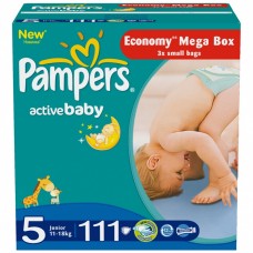 PAMPERS Подгузники Active Baby-Dry Junior (11-18кг) 111шт 37443