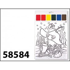 Набор для раскрашивания акварелью Обитатели глубин 58584