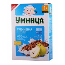 Каша Умница (Сами с усами) 200г молочная гречневая с грушей 290615