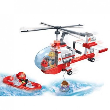 Игровой конструктор с аксессуарами - Пожарный вертолёт 8305