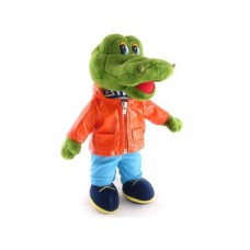 Мягкая игрушка Крокодил стоящий в одежде музыкальная 998