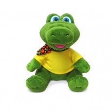 Мягкая игрушка Крокодил в футболке с платочком музыкальная 8744
