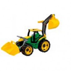 Трактор с грейдером и ковшом 107 см желто-зеленый 02080