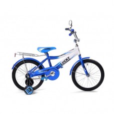 Велосипед двухколесный 12" ВА Lucky с ручкой синий KG-1218